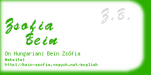 zsofia bein business card